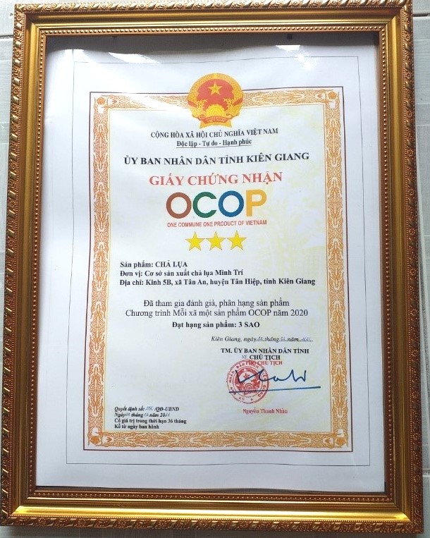 5. Giấy chứng nhận sản phẩm OCOP 3 sao